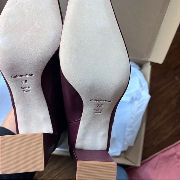 Reformation River knee high boots in ruby  Sz 7.5 new in box - Picture 12 of 16